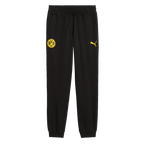 Pantalon de loisirs noir du BVB orné d'un écusson jaune du BVB et du logo PUMA, idéal pour les supporters du Borussia Dortmund.