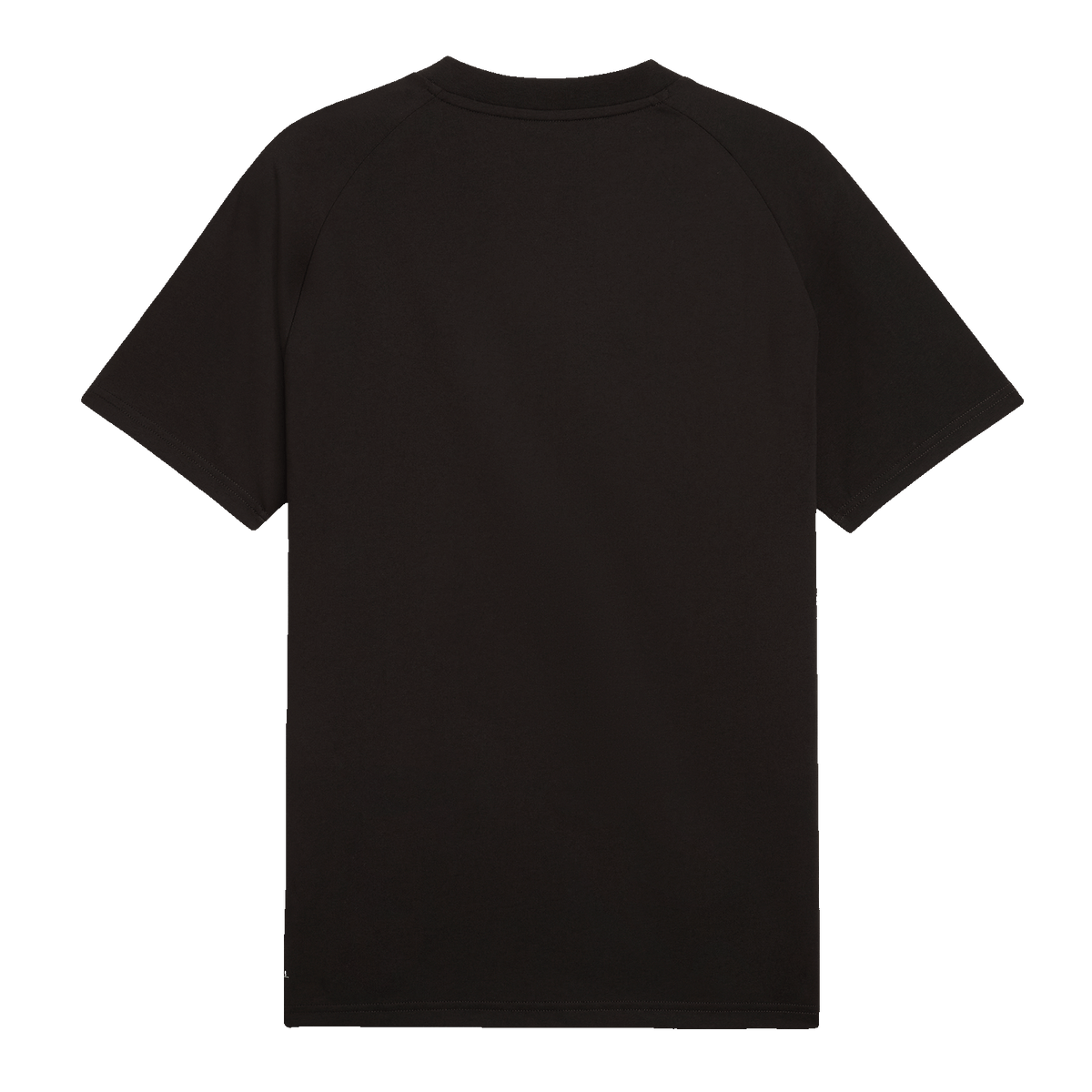 Vista posteriore della maglietta nera BVB Puma Tech Pocket della collezione 26-27, dal design semplice, un articolo da tifoso perfetto.