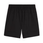 Black BVB Puma Tech Relaxed Shorts for Men, rear view with elastic waistband, ideal for sports and leisure