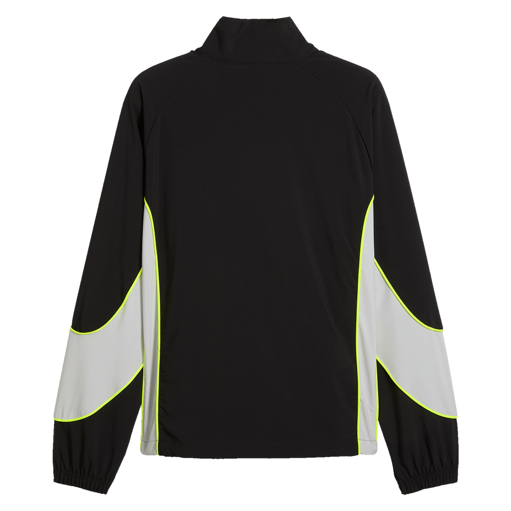 这款黑色BVB Puma Tech-X运动夹克背面配有醒目的黄色和白色点缀，是多特蒙德球迷的理想之选。