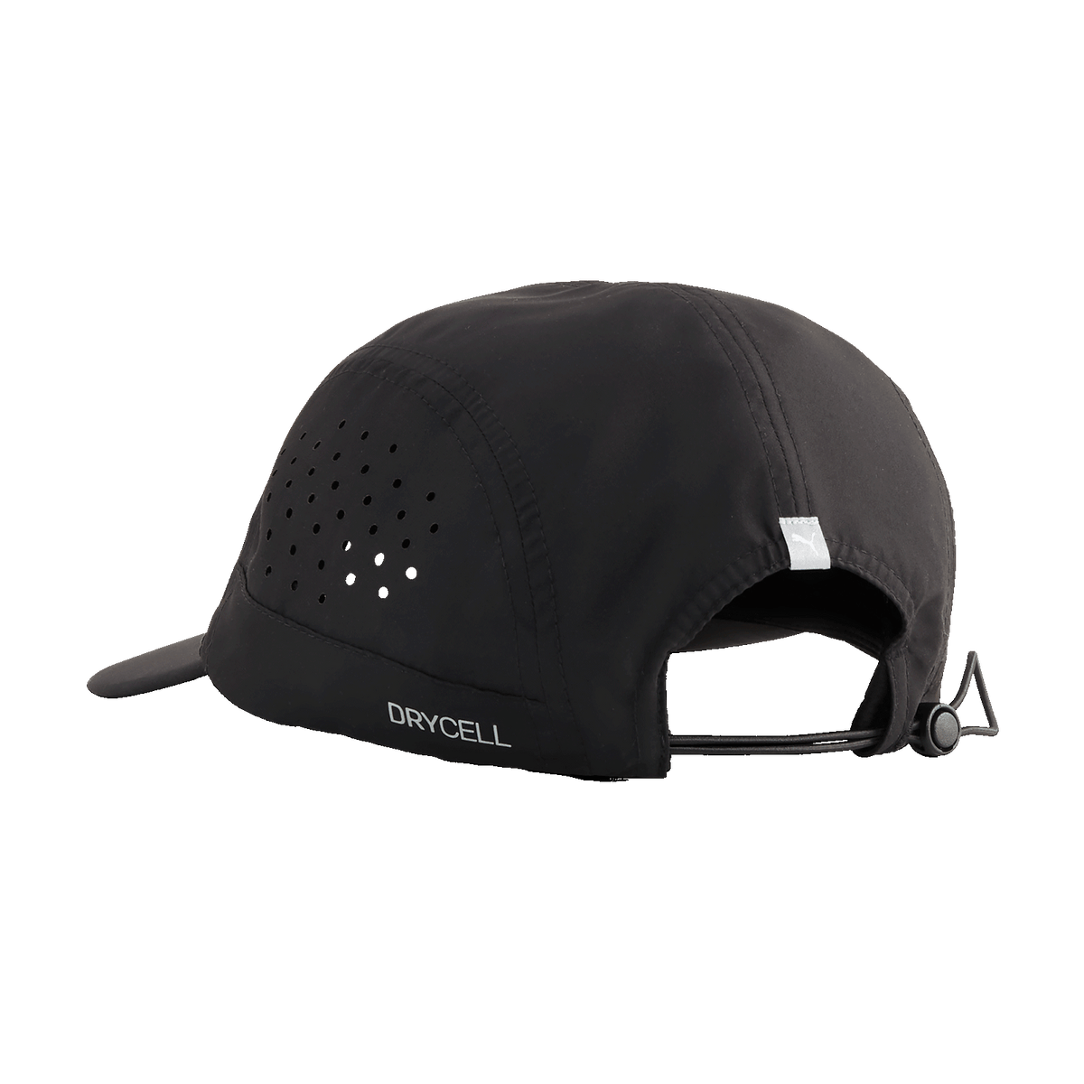 Black BVB PUMA Tech cap with DryCell technology, ventilation holes, and an adjustable strap. The perfect accessory for fans.