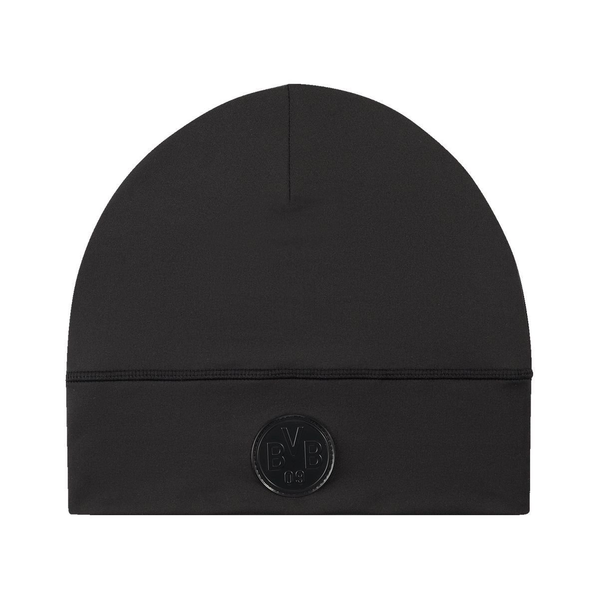 Schwarze BVB-Puma-Tech-Mütze aus der Borussia Dortmund Kollektion, mit gesticktem BVB-Logo, ideal für Fans.