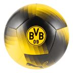BVB Puma ESS Ball in schwarzgelbem Design mit BVB 09-Logo und Puma-Logo, ideal für Fans von Borussia Dortmund.