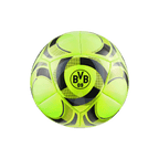 Gelber BVB 09 Mini-Fußball von PUMA mit schwarzem Muster und prominentem Borussia Dortmund Logo, ideal für Fans und Sportbegeisterte