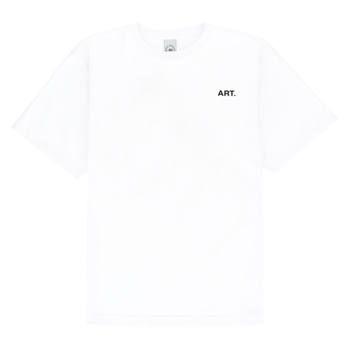 Weißes Kurzarm-T-Shirt des BVB mit kleiner ART-Aufschrift auf der Vorderseite.