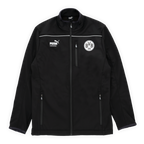 Black BVB Puma Workwear softshell work jacket with a white BVB logo and PUMA lettering on the chest, zippered pockets, and a sporty design.
