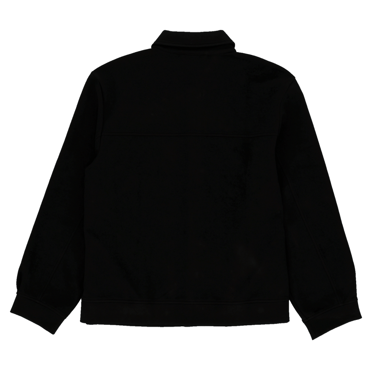 Schwarze BVB Trackjacket in Rückenansicht, sportliches Design, ohne sichtbare Logos, für Borussia Dortmund Fans.