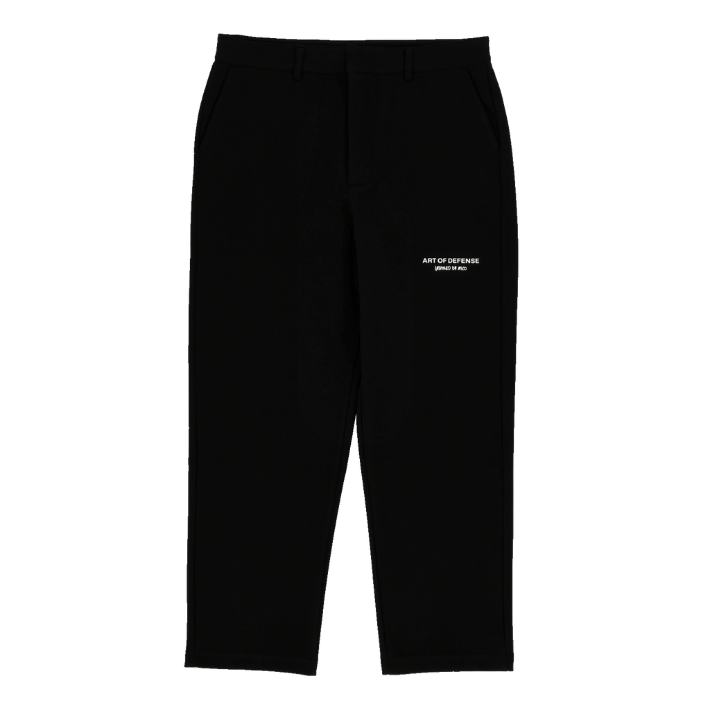 Pantalon de survêtement noir du BVB au design moderne, orné de l'inscription « Art of Defense » en blanc sur le devant.