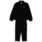 Schwarzer BVB-Tracksuit aus der Art of Defense Kollektion, bestehend aus Jacke und Hose mit minimalistischen weißen Akzenten.