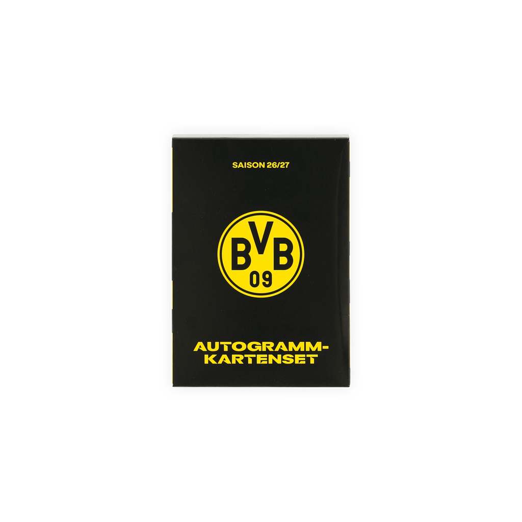 Black-and-yellow BVB autograph card set from the 26/27 season, featuring the BVB 09 club logo on the front.