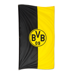 竖版多特蒙德（BVB）升旗，尺寸为100×200厘米，采用黑黄配色设计，中央印有BVB标志，是理想的球迷周边商品